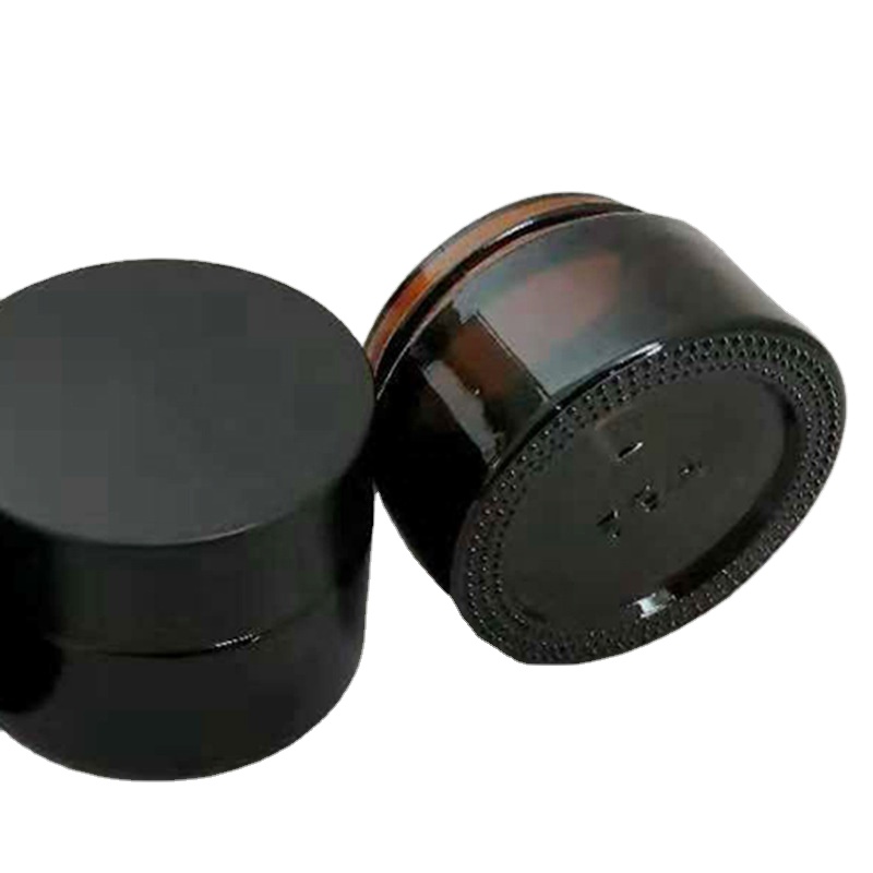 5-10-20-30-50-80g Wide Mouth Empty Amber Glass Cream Jar Cosmetic Packaging Wholesale