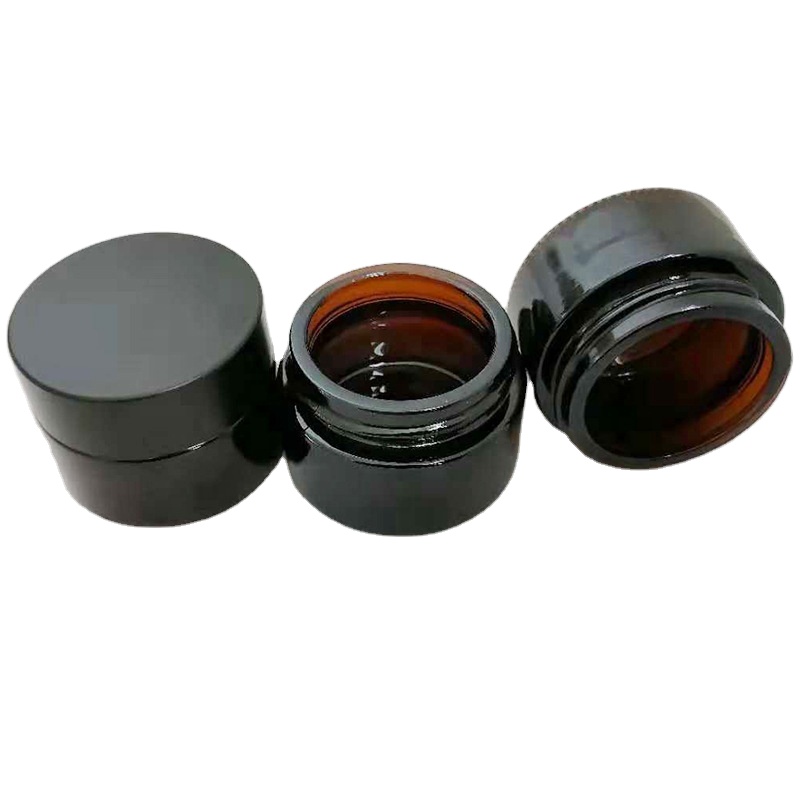 5-10-20-30-50-80g Wide Mouth Empty Amber Glass Cream Jar Cosmetic Packaging Wholesale