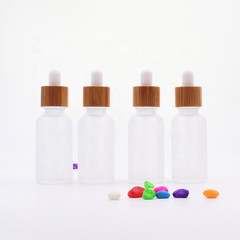 5/10/30/50/100 ML frosted Glass Liquid Reagent Pipette Bottle Eye Dropper bottles Aromatherapy packaging containers with bamboo