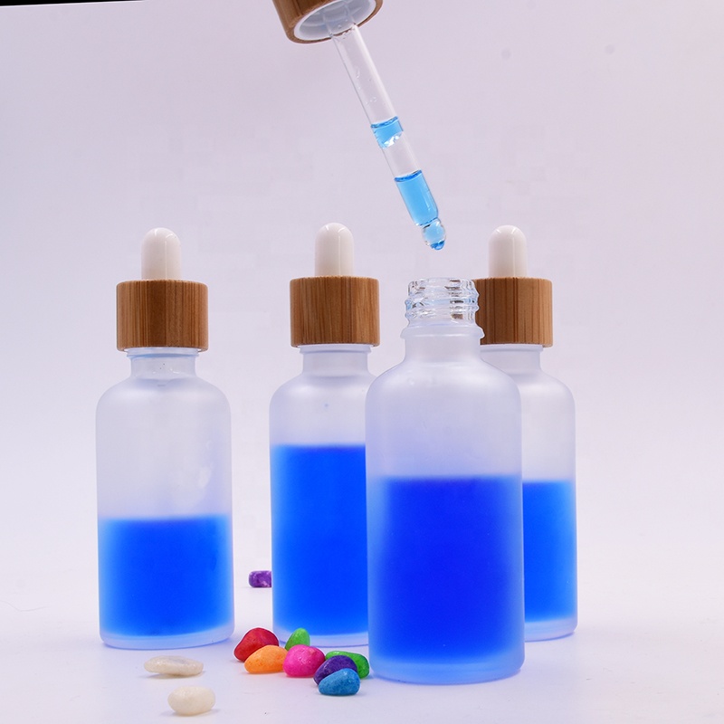5/10/30/50/100 ML frosted Glass Liquid Reagent Pipette Bottle Eye Dropper bottles Aromatherapy packaging containers with bamboo