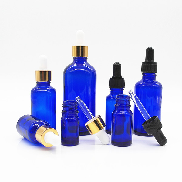 5 10 30 50 100ml Cobalt Blue Essential Oil Glass Dropper Bottles