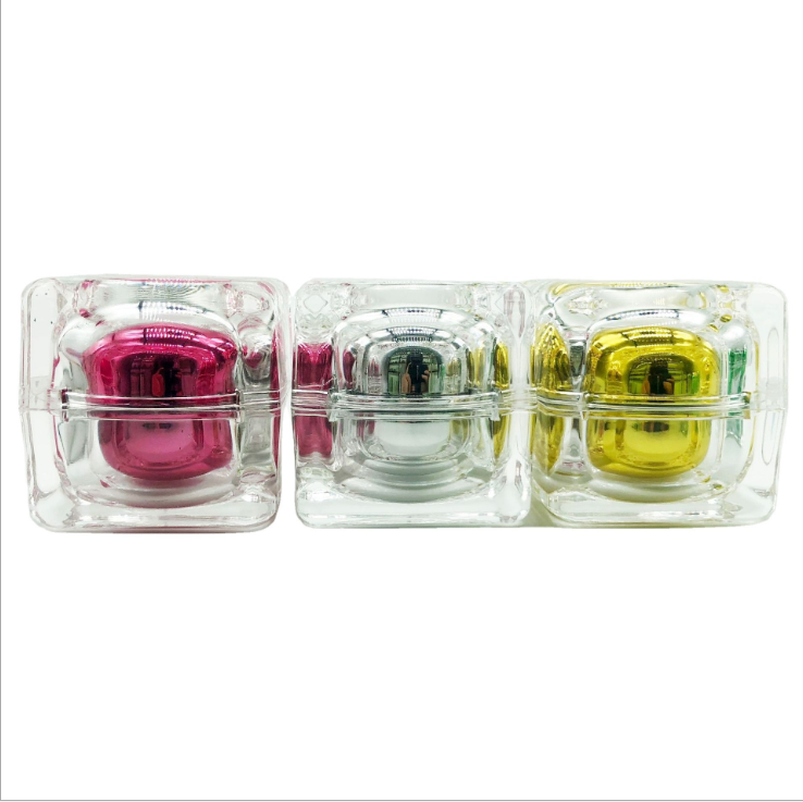 5 10 30 50g acrylic bottle golden bottle square round corner cream jar  square cream jar