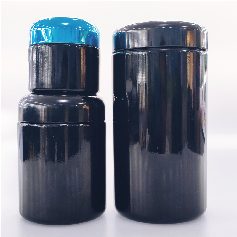 5/15/30/60/100/200/250/500/1000g ml uv glass jar 100ml ultra violet glass smell jar dark violet glass jar