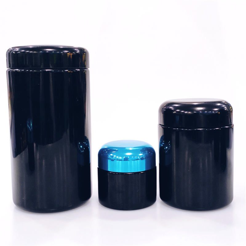 5/15/30/60/100/200/250/500/1000g ml uv glass jar 100ml ultra violet glass smell jar dark violet glass jar