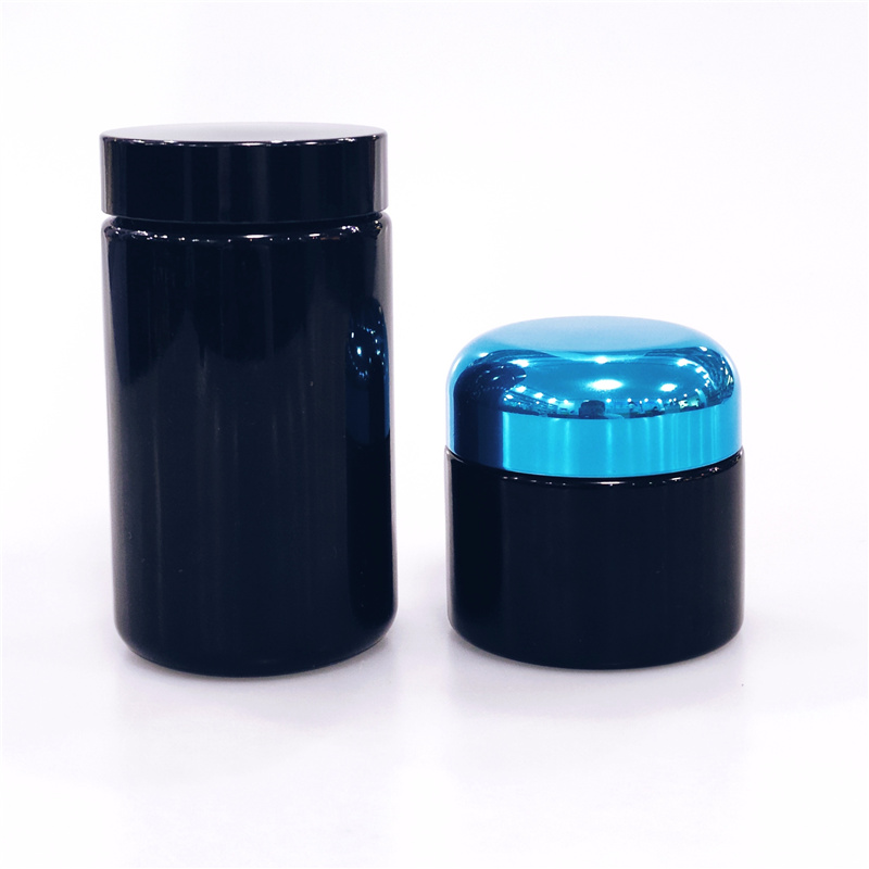 5/15/30/60/100/200/250/500/1000g ml uv glass jar 100ml ultra violet glass smell jar dark violet glass jar
