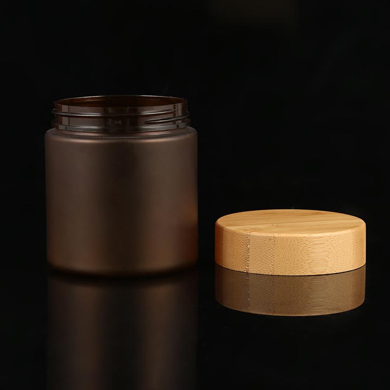 5-200ML Matte Containers Cosmetic Jar Bamboo Lid Frosted Plastic Body Cream Jars for Cream Cosmetics