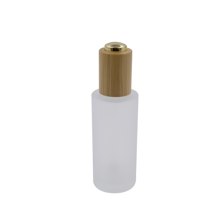 5-200ml bamboo cosmetic dropper frosted glass essential oil dropper glass bottle