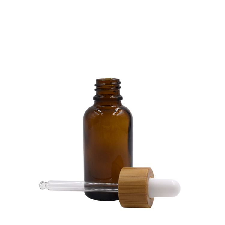 5-200ml bamboo lotion pump spray amber glass bamboo essential oil glass bottle