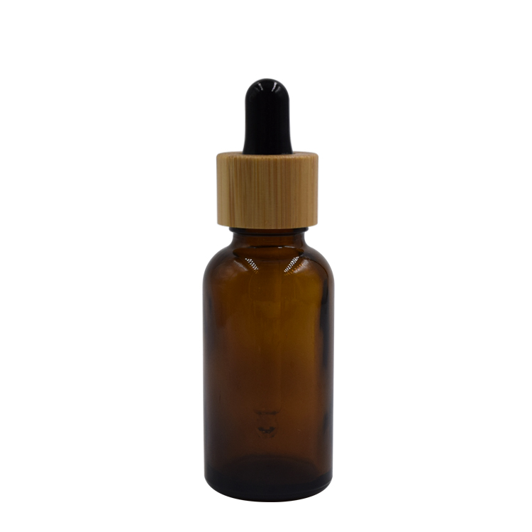 5-200ml bamboo lotion pump spray amber glass bamboo essential oil glass bottle