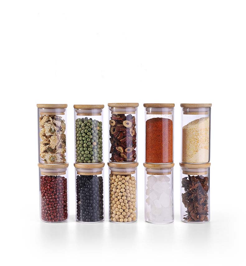 5.67 OZ(170 ml) Jars Glass Set Of 10 Airtight Glass Jars In Bulk With Wood Lids Cover Glass Jars Wholesale For Food More