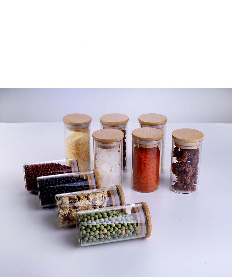 5.67 OZ(170 ml) Jars Glass Set Of 10 Airtight Glass Jars In Bulk With Wood Lids Cover Glass Jars Wholesale For Food More