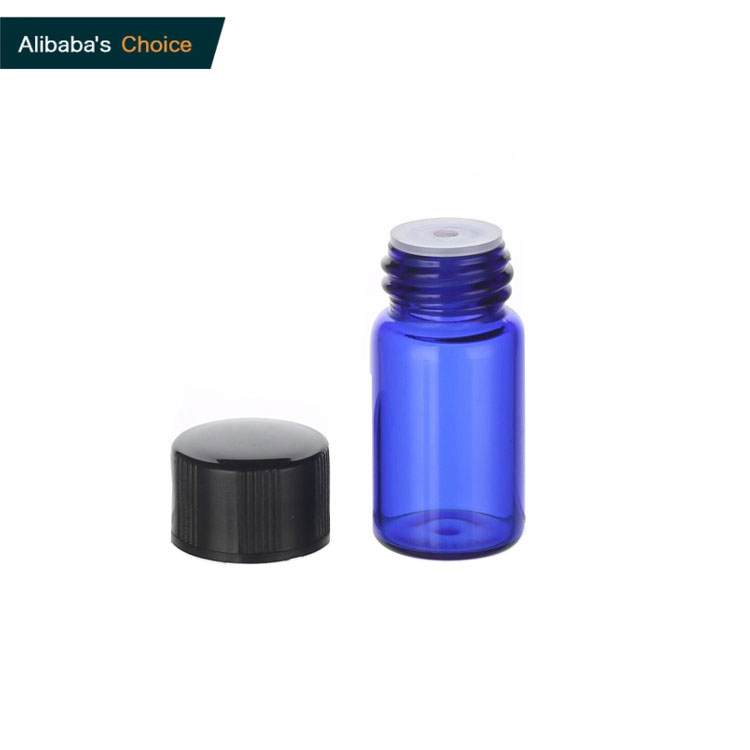 5/8 dram 1ml 2ml premium amber glass aromatherapy essential oil bottle