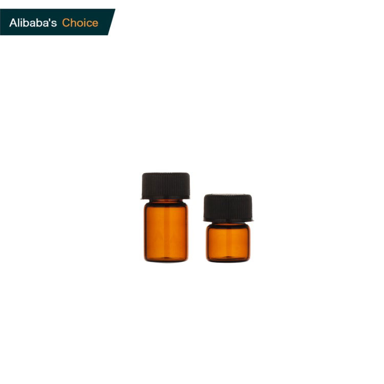 5/8 dram 1ml 2ml premium amber glass aromatherapy essential oil bottle