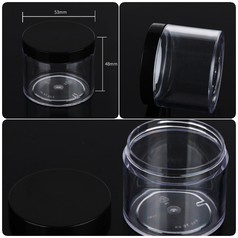 5 Gram/5 ML Cosmetic Sample Container PS Clear Cosmetic Pot Jars with Screw Cap Lid for Eye Shadow, Nails, Powder, Jewelry