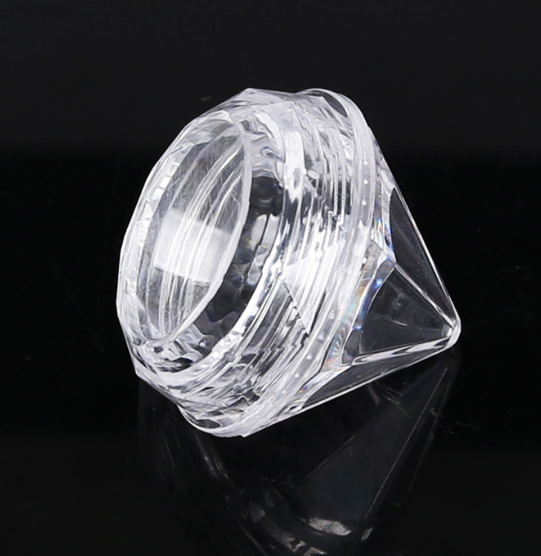 5 Gram Diamond Shaped Clear Jars Cosmetic Makeup Plastic Jars BPA FREE Cosmetic Samples with Lids Trial Case Compact Storage Box