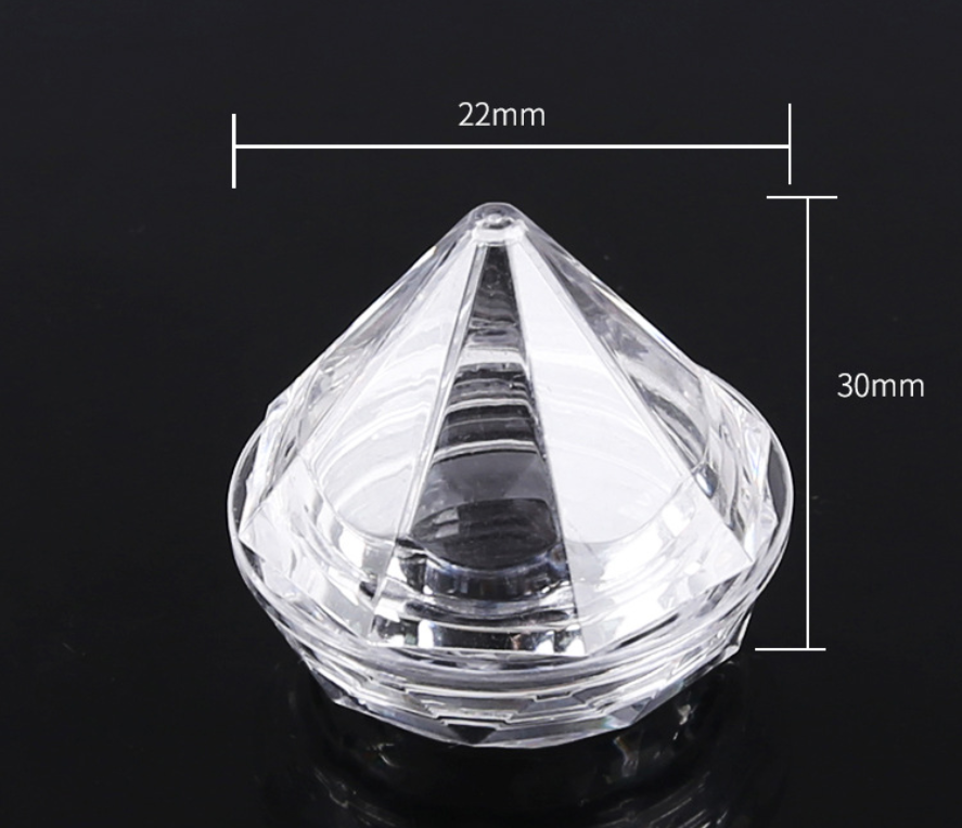 5 Gram Diamond Shaped Clear Jars Cosmetic Makeup Plastic Jars BPA FREE Cosmetic Samples with Lids Trial Case Compact Storage Box