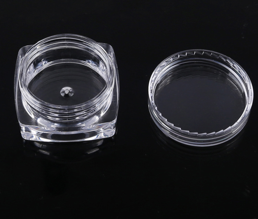5 Gram Diamond Shaped Clear Jars Cosmetic Makeup Plastic Jars BPA FREE Cosmetic Samples with Lids Trial Case Compact Storage Box