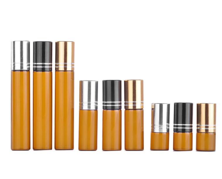 5 Ml 8Ml 10Ml 15Ml Amber Glass Perfume Roller Ball On Bottle For Essential Oil
