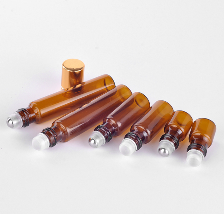 5 Ml 8Ml 10Ml 15Ml Amber Glass Perfume Roller Ball On Bottle For Essential Oil