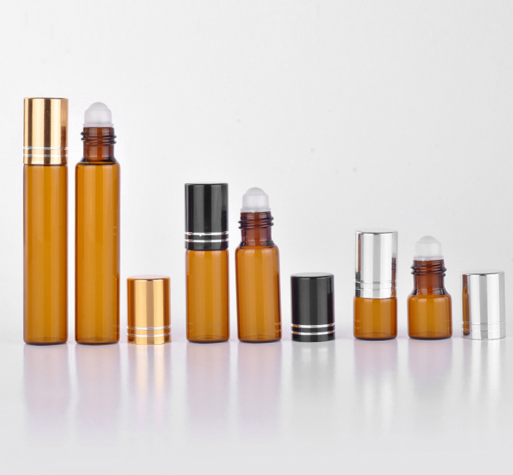 5 Ml 8Ml 10Ml 15Ml Amber Glass Perfume Roller Ball On Bottle For Essential Oil