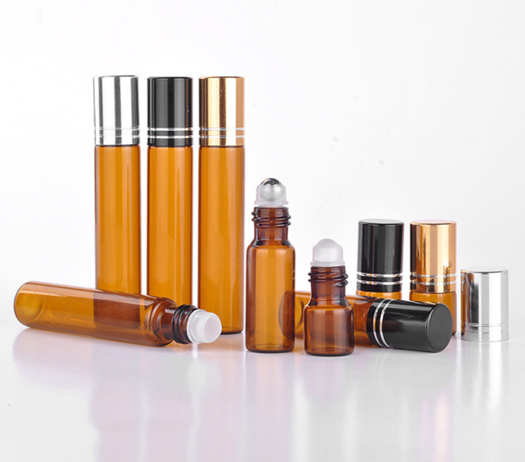 5 Ml 8Ml 10Ml 15Ml Amber Glass Perfume Roller Ball On Bottle For Essential Oil