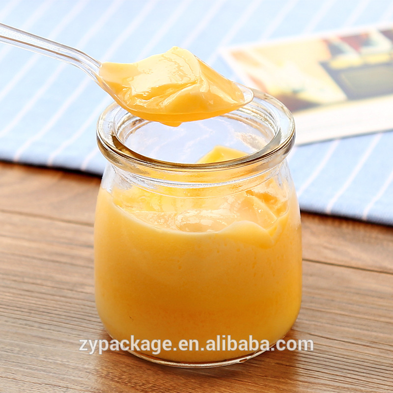 5 OZ Glass Bottle EMPTY 150 ml Pudding Glass Jar For Milk /Yogurt With Plastic Cap 100ML 150ML 200ML