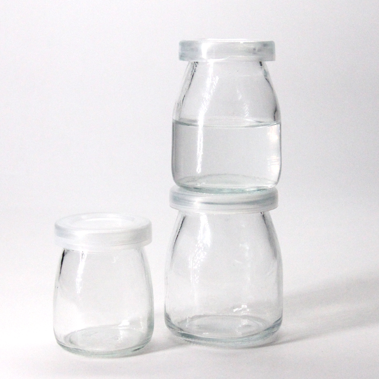 5 Oz Glass Bottle Empty 150 Ml Pudding Glass Jar For Milk /Yogurt With Plastic Cap 100Ml 150Ml 200Ml
