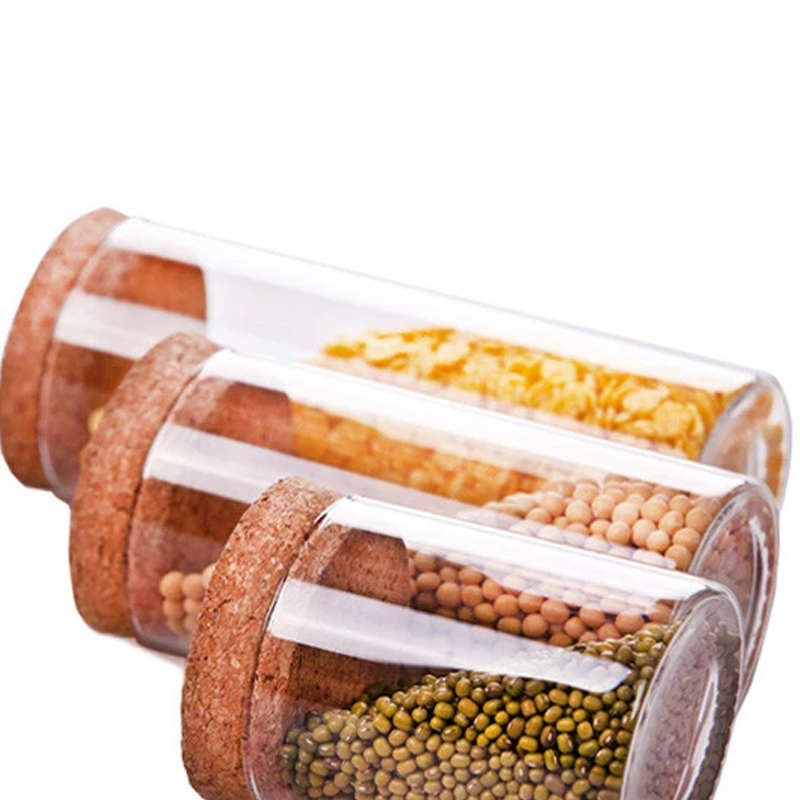 5 gallon glass container with lid / food jar canisters / storage jars with wooden lids