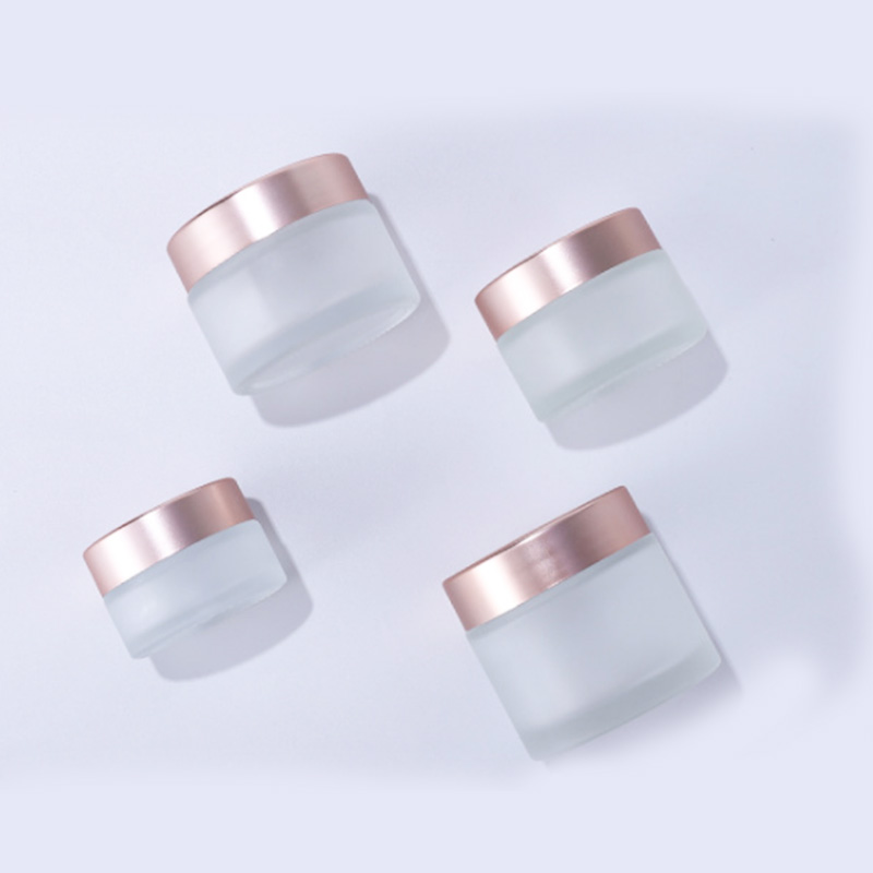 5 gram 100g 15g 5g 10g 20g 2 oz 30g 1oz round custom jars 50g pink luxury rose gold frosted cosmetic jar glass