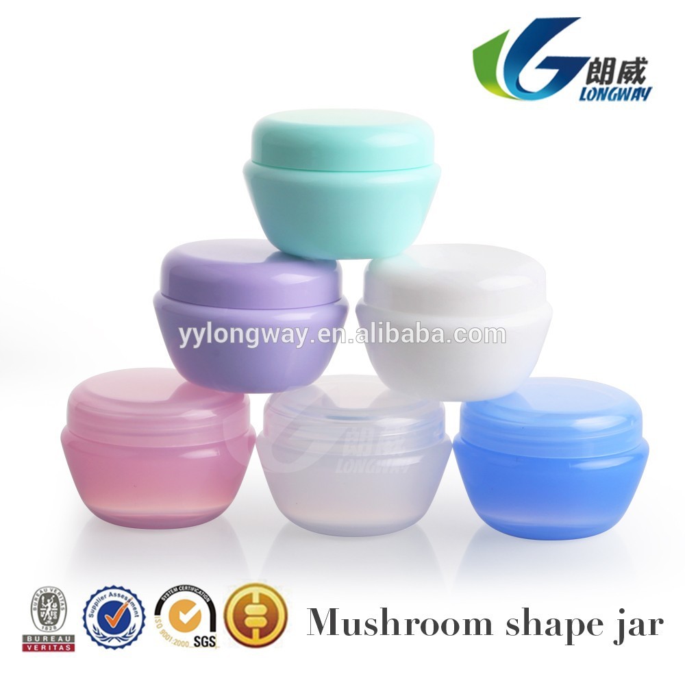 5 gram mushroom design mini plastic cosmetic empty cream jar