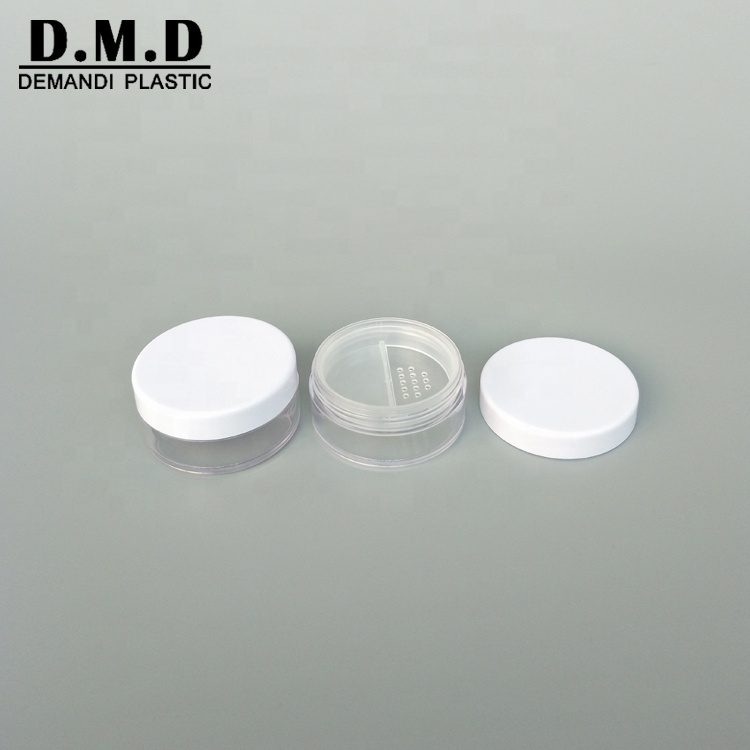 5 grams 5 ml 10grams 20 grams 10ml 10 ml 20 ml plastic white rotary loose powder jar with white cap lid cover
