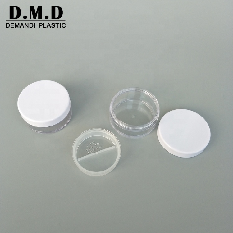 5 grams 5 ml 10grams 20 grams 10ml 10 ml 20 ml plastic white rotary loose powder jar with white cap lid cover