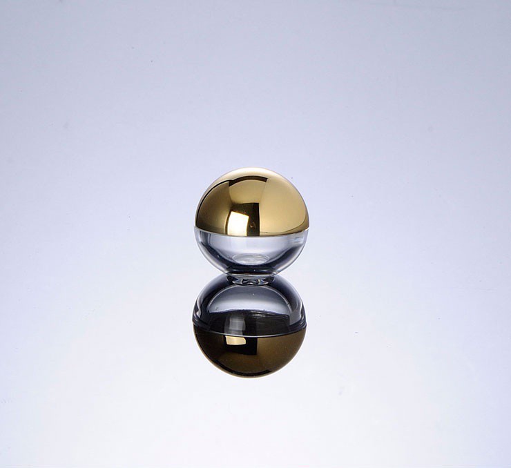 5 grams High Quality ball shaped Acrylic Jar with gold lid