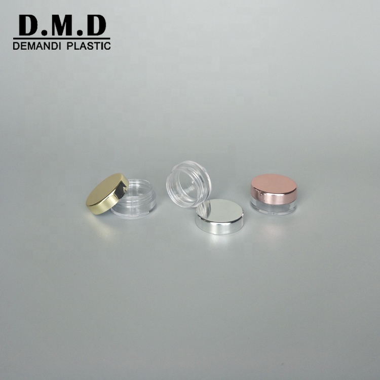5 ml 10 grams 20 grams 30 grams plastic empty clear transparent jar with rose gold lid