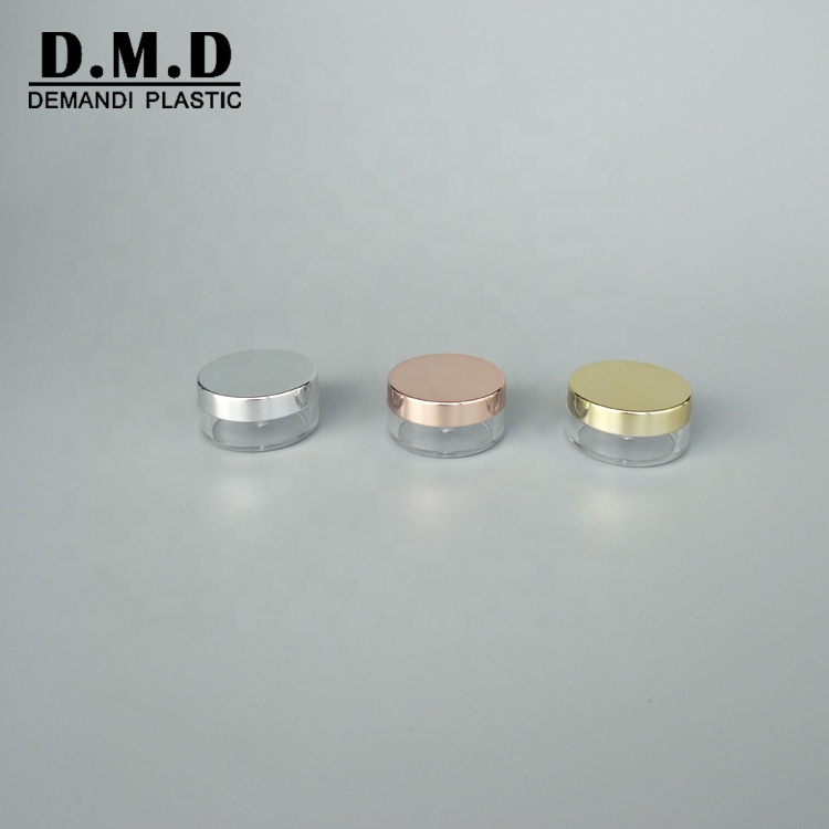 5 ml 10 grams 20 grams 30 grams plastic empty clear transparent jar with rose gold lid