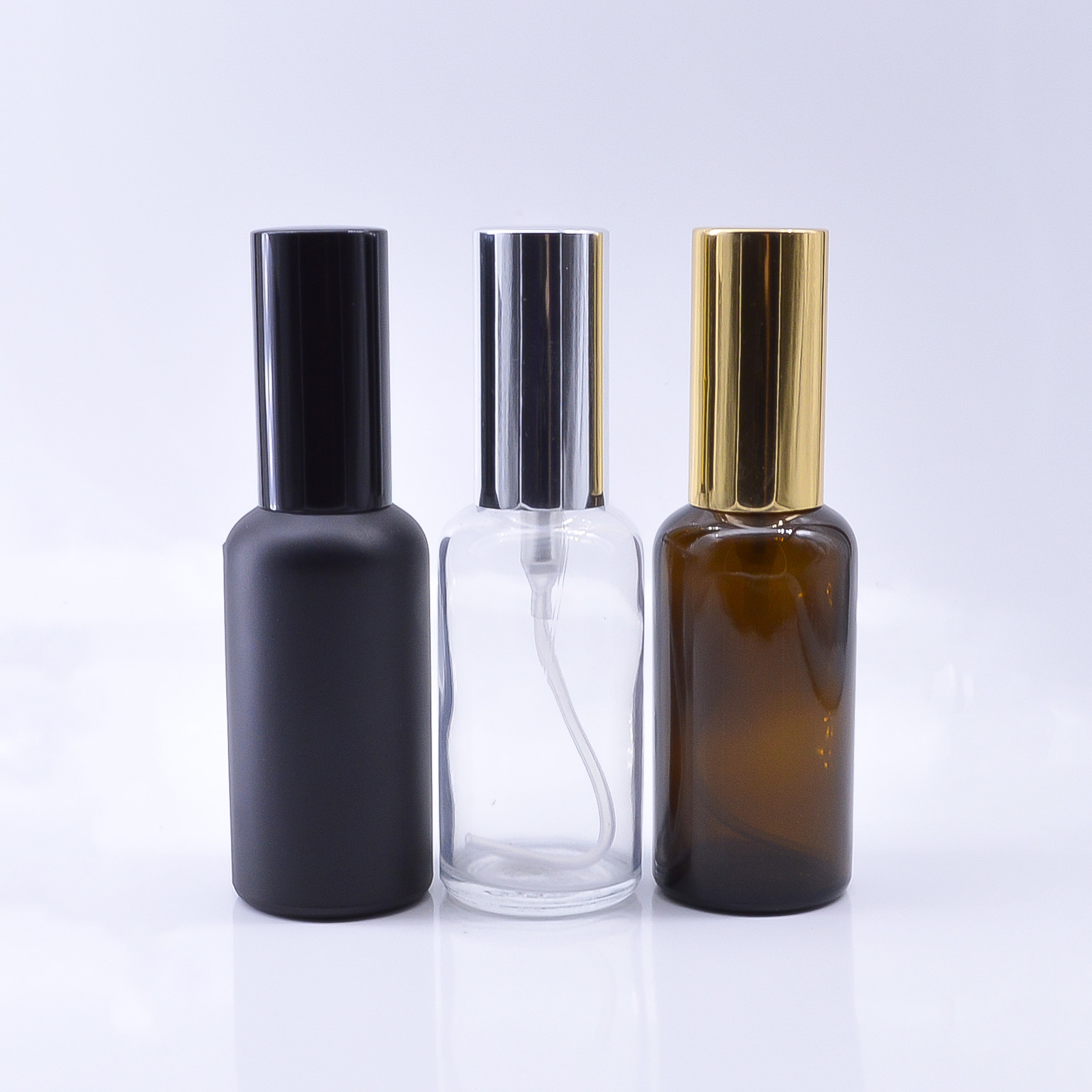 5 ml 10 ml 15 ml 20 ml 30 ml 50 ml 100 ml Empty Refillable green Glass Mist Spray Perfume Bottle with aluminum mist spray cap