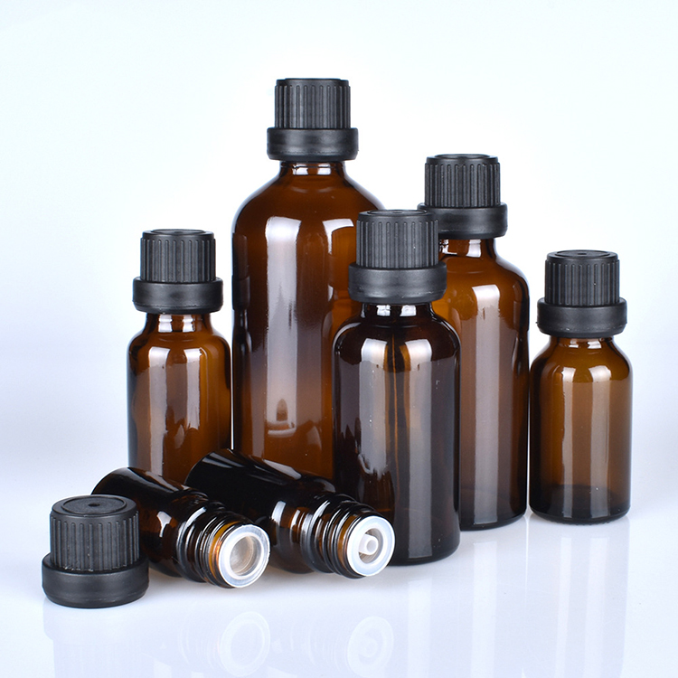 5 ml 10 ml 15 ml 20 ml 30 ml 50 ml 100 ml Refillable Empty Amber skin care glass essential oil bottle with euro orifice reducers