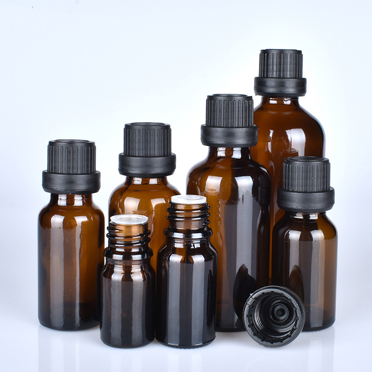 5 ml 10 ml 15 ml 20 ml 30 ml 50 ml 100 ml Refillable Empty Amber skin care glass essential oil bottle with euro orifice reducers