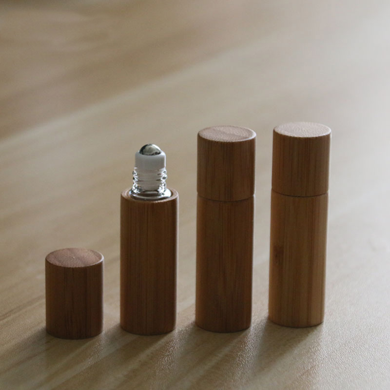 5 ml 10ml foam perfume oil bamboo glass roller bottle with roller ball