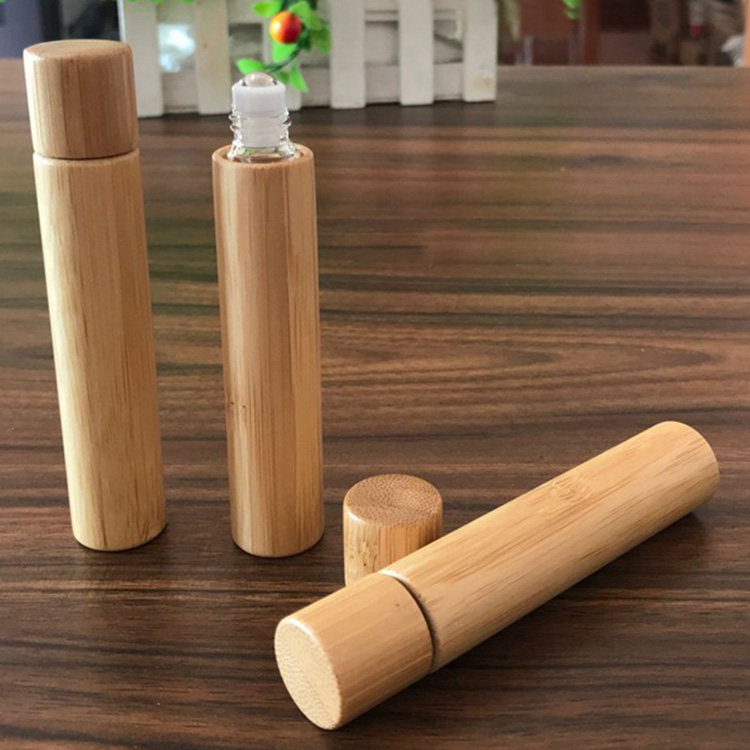 5 ml 10ml foam perfume oil bamboo glass roller bottle with roller ball
