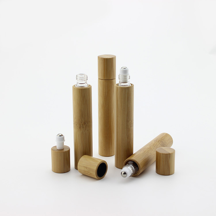 5 ml 10ml foam perfume oil bamboo glass roller bottle with roller ball