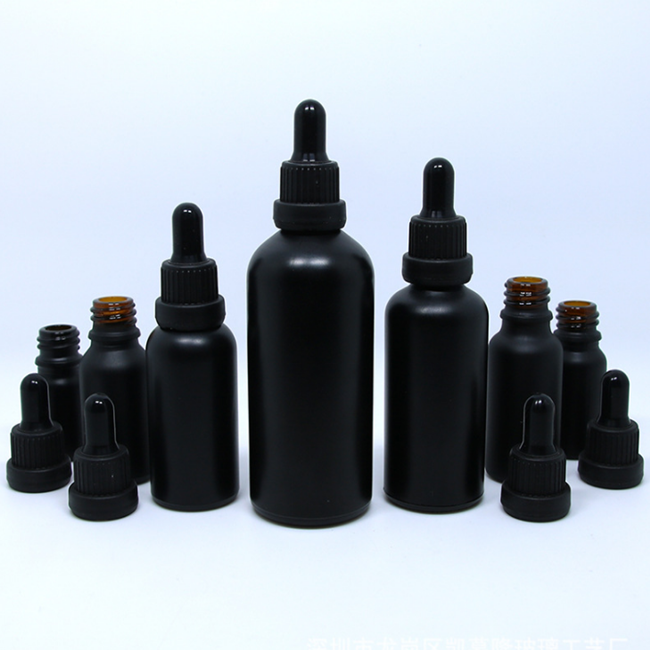 5 ml 15 ml 20 ml 30 ml 60 ml 120 ml matte black frosted essential oil glass boston round pipette dropper bottles with dropper