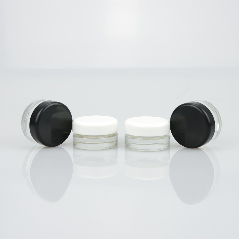 5 ml 7ml 9ml Wax Child Proof Glass Concentrate Containers clear Jar with screw cap