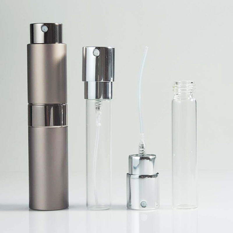 5 ml 8ml 10ml Empty Aluminum Cosmetic Tester Spray Glass Bottle Perfume Atomizer