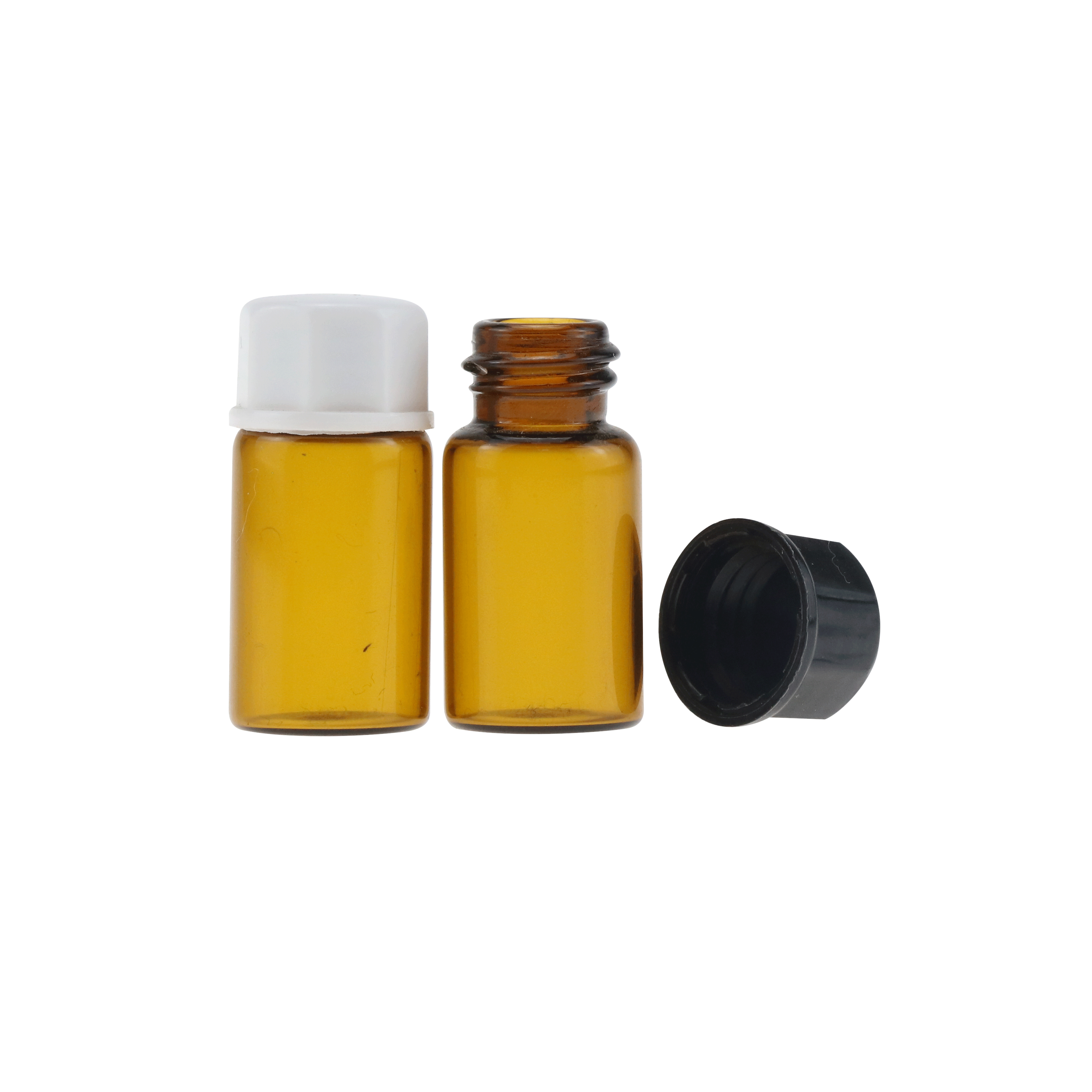 5 ml Amber Black Clear Round tamper proof tap pill glass bottle with tamper evident containers