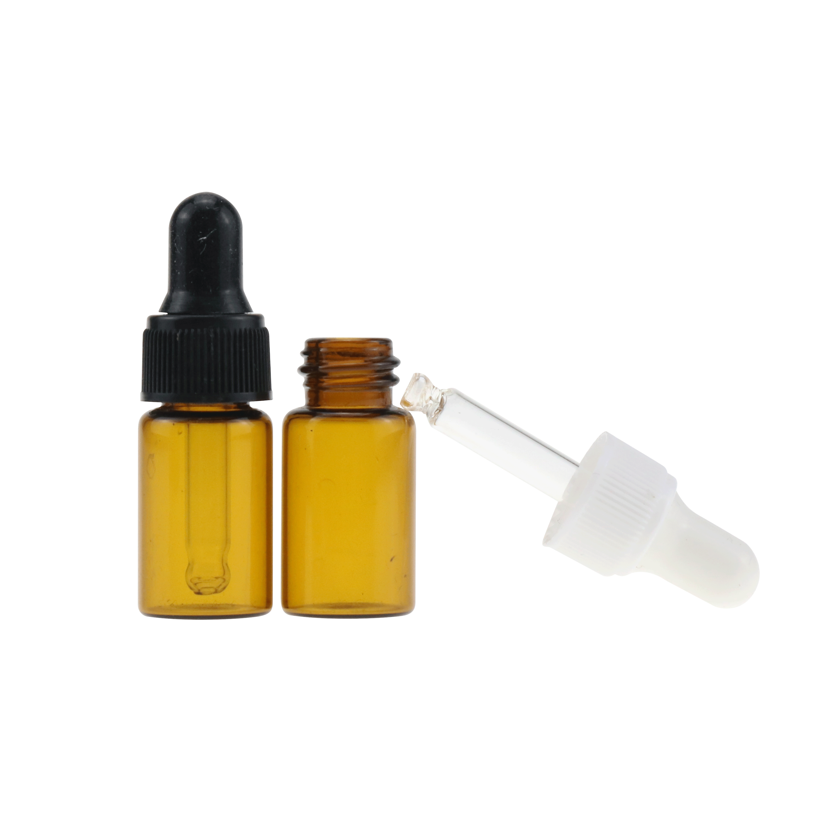 5 ml Amber Black Clear Round tamper proof tap pill glass bottle with tamper evident containers