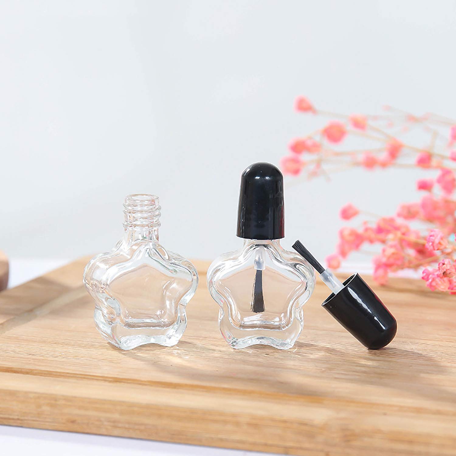 5 ml Glass Nail Polish Bottles quadrangle/pentacle Empty Nail Polish Clear Bottles with Brush cap with funnel