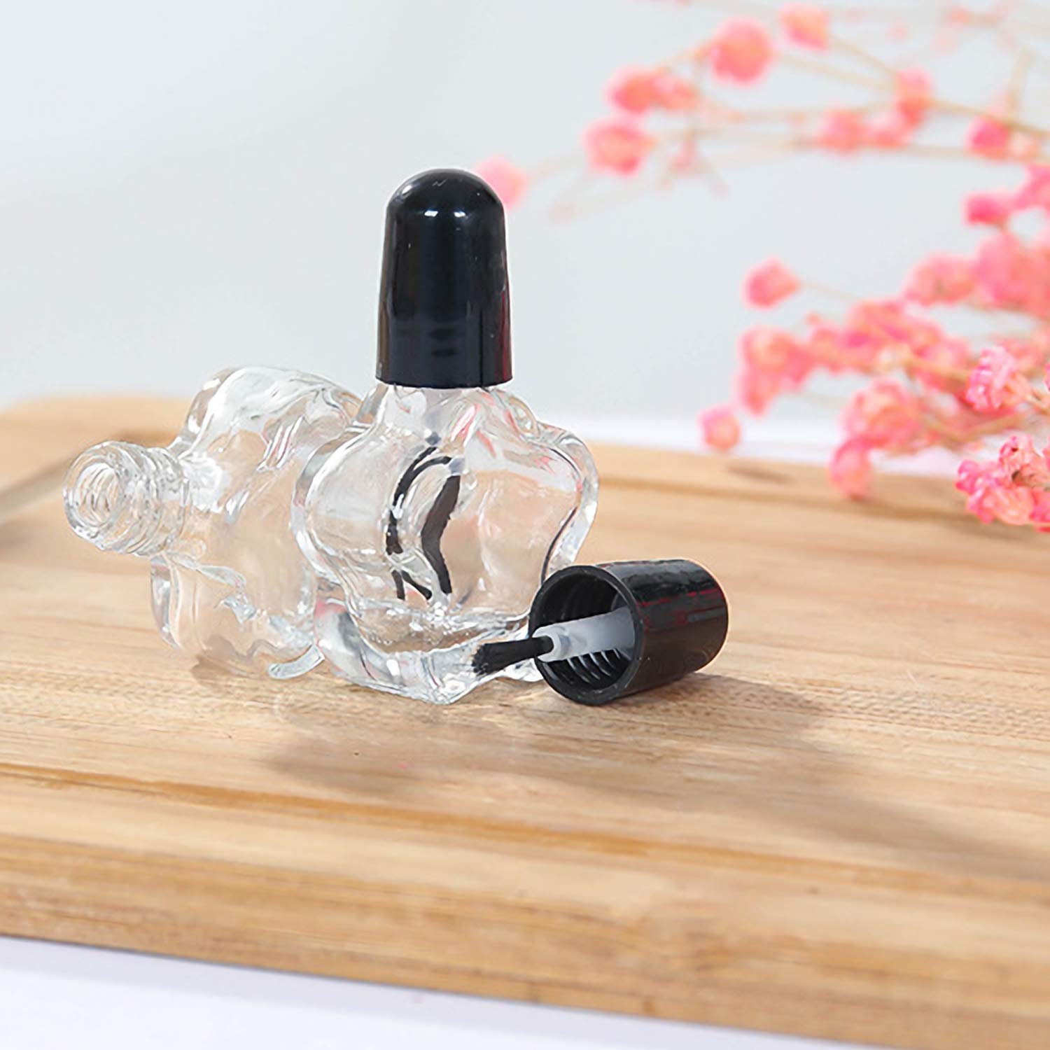 5 ml Glass Nail Polish Bottles quadrangle/pentacle Empty Nail Polish Clear Bottles with Brush cap with funnel