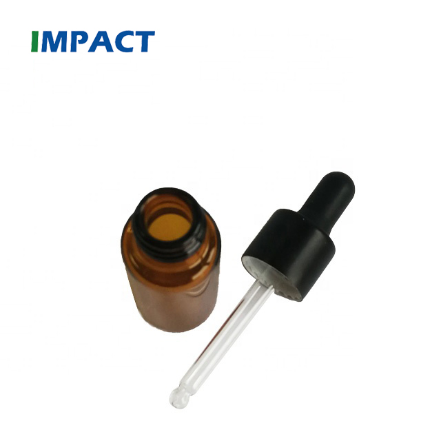 5 ml amber glass dropper bottle with screw cap for oil cosmetic package