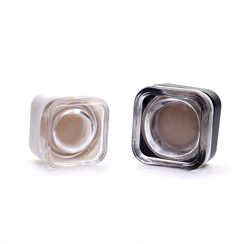 5 ml clear square lovely straight side eye cream cosmetic packing glass jar with plastic child proof lid.
